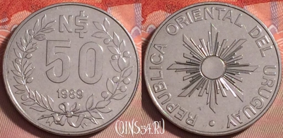 Уругвай 50 новых песо 1989 года, KM# 94, 138j-029