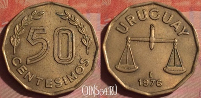 Уругвай 50 сентесимо 1976 года, KM# 68, 052i-149
