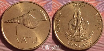 Вануату 1 вату 1990 года, KM# 3, UNC, 374j-129