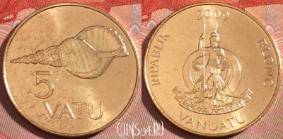 Вануату 5 вату 2009 года, KM# 5, UNC, 276-103