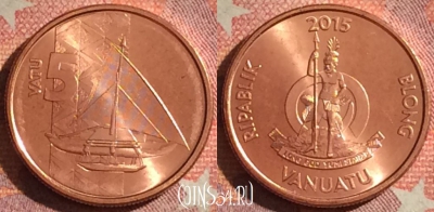 Вануату 5 вату 2015 года, UNC, 061i-119