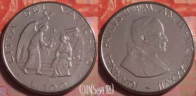 Ватикан 100 лир 1987 года (MCMLXXXVII), UNC, 377j-089