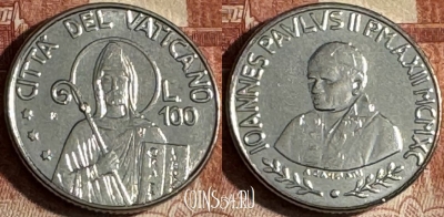 Ватикан 100 лир 1990 года, KM# 223, s517s-030