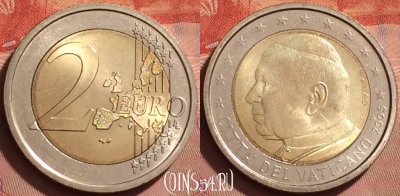 Ватикан 2 евро 2005 года, KM# 348, BU, 401l-056 ♛