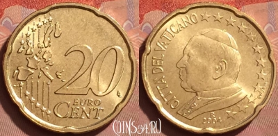 Ватикан 20 евроцентов 2004 года, KM# 345, BU, 401l-045 ♛