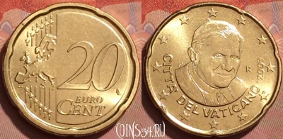 Ватикан 20 евроцентов 2009 года, KM# 386, BU, 401l-029
