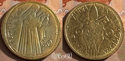 Ватикан 20 лир 1975 года, KM# 128, UNC, s516s-030