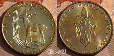 Ватикан 20 лир 1976 года, KM# 120, UNC, s516s-037