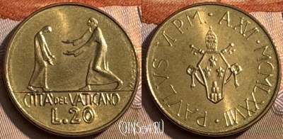 Ватикан 20 лир 1978 года, KM# 135, UNC, s515s-128 ♛