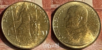 Ватикан 20 лир 1980 года, KM# 144, s517s-013