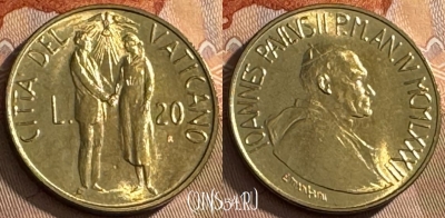 Ватикан 20 лир 1982 года, KM# 162, UNC, s516s-102 ♛