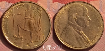 Ватикан 20 лир 1986 года, KM# 193, BU, 401l-094