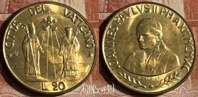 Ватикан 20 лир 1990 года, KM# 221, UNC, s517s-032