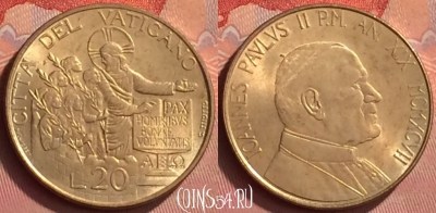 Ватикан 20 лир 1997 года, KM# 281, BU, 401l-123 ♛