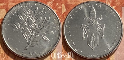 Ватикан 50 лир 1976 года, KM# 121, 461q-133
