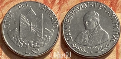 Ватикан 50 лир 1990 года, KM# 222, 461q-166 ♛