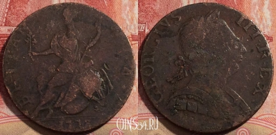 Великобритания 1/2 пенни 1773 года, KM# 601, 212-055