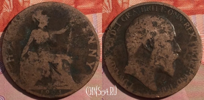 Великобритания 1/2 пенни 1903 года, KM# 793, a142-021
