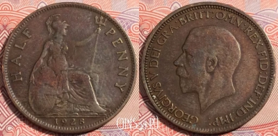 Великобритания 1/2 пенни 1928 года, KM# 837, a119-077
