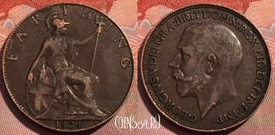Великобритания 1 фартинг 1924 года, KM# 808, 269a-043