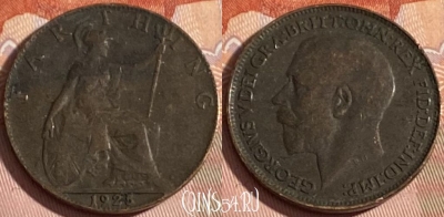 Великобритания 1 фартинг 1925 года, KM# 808, 315r-045 ♛