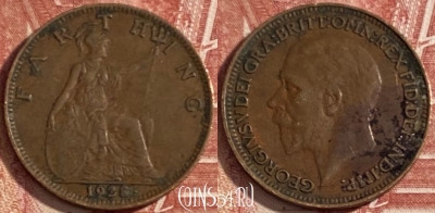 Великобритания 1 фартинг 1928 года, KM# 825, 475r-007 ♛