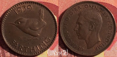 Великобритания 1 фартинг 1939 года, KM# 843, 253i-013