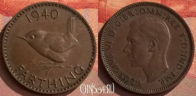 Великобритания 1 фартинг 1940 года, KM# 843, 247o-051
