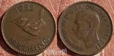 Великобритания 1 фартинг 1952 года, KM# 867, 486р-003