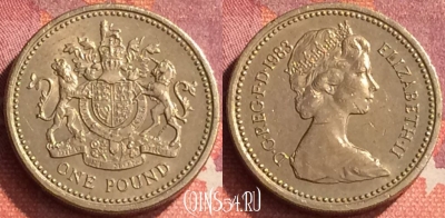 Великобритания 1 фунт 1983 года, KM# 933, 293o-076