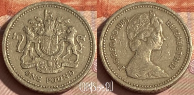 Великобритания 1 фунт 1983 года, KM# 933, 385p-018 ♛