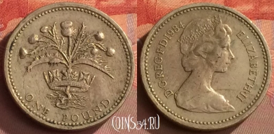 Великобритания 1 фунт 1984 года, KM# 934, 262o-081