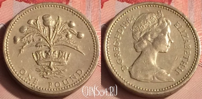 Великобритания 1 фунт 1984 года, KM# 934, 306o-078 ♛