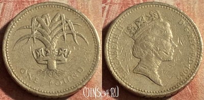 Великобритания 1 фунт 1985 года, KM# 941, 177p-142