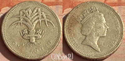 Великобритания 1 фунт 1985 года, KM# 941, 359p-083 ♛
