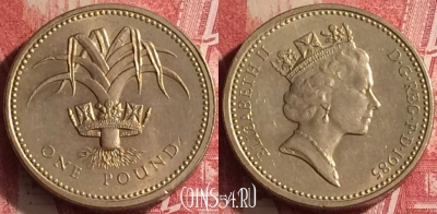 Великобритания 1 фунт 1985 года, KM# 941, 453o-137 ♛