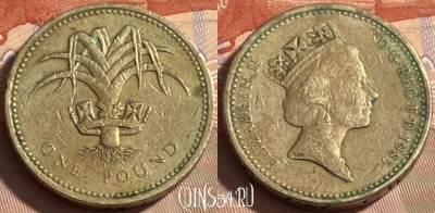 Великобритания 1 фунт 1985 г., ориг., KM# 941, 497р-003 ♛
