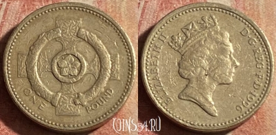 Великобритания 1 фунт 1996 года, KM# 972, 177p-137