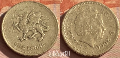 Великобритания 1 фунт 2000 года, KM# 1005, 359p-020