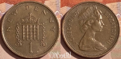 Великобритания 1 пенни 1977 года, KM# 915, 480р-002