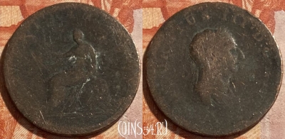 Великобритания 1/2 пенни 1806-07 г., KM# 662, 493р-084