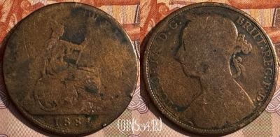 Великобритания 1 пенни 1881 года, KM# 755, 249s-075 ♛