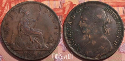 Великобритания 1 пенни 1886 года, KM# 755, 242-072 ♛