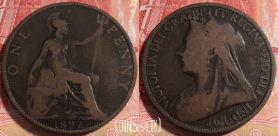 Великобритания 1 пенни 1897 года, KM# 790, 255-001