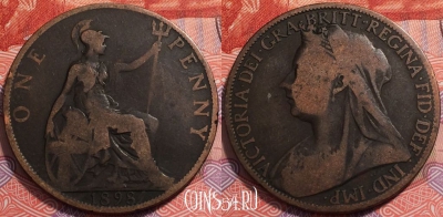 Великобритания 1 пенни 1898 года, KM# 790, 241-065
