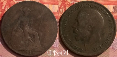 Великобритания 1 пенни 1919 года, KM# 810, 394o-103