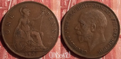 Великобритания 1 пенни 1927 года, KM# 826, 407-039 ♛