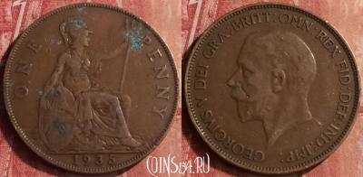 Великобритания 1 пенни 1935 года, KM# 838, 410-142 ♛