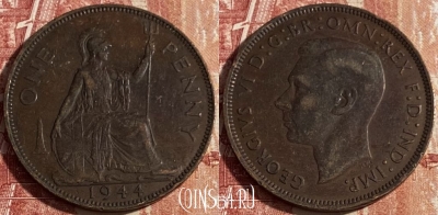 Великобритания 1 пенни 1944 года, KM# 845, 426p-105 ♛