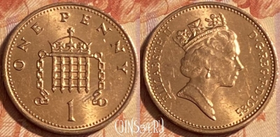 Великобритания 1 пенни 1985 года, KM# 935, 480р-069 ♛